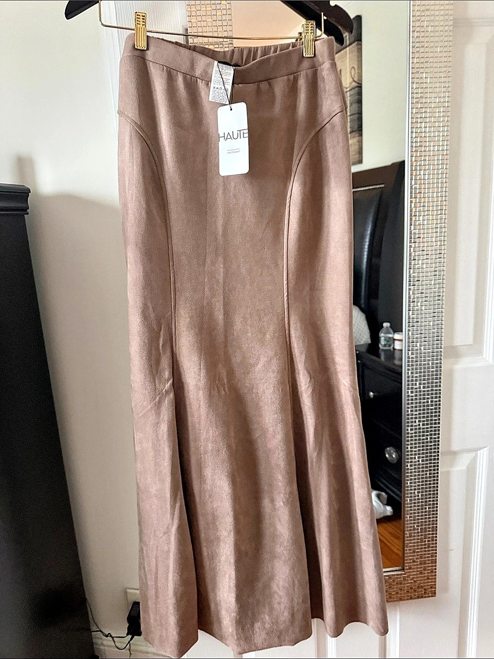 Haute Babes skirt Faux Leather Maxi Skirt Size Large NWT